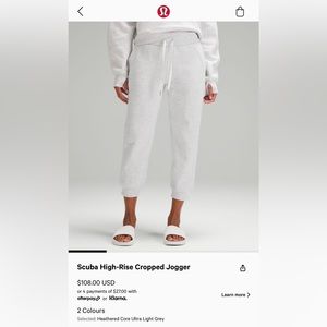 Lululemon Scuba Crop Joggers